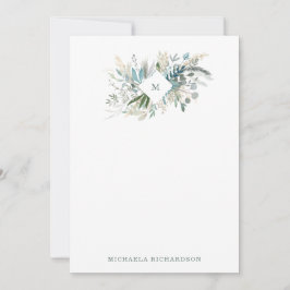 Wäldlandblättern mit Monogramm Mitteilungskarte