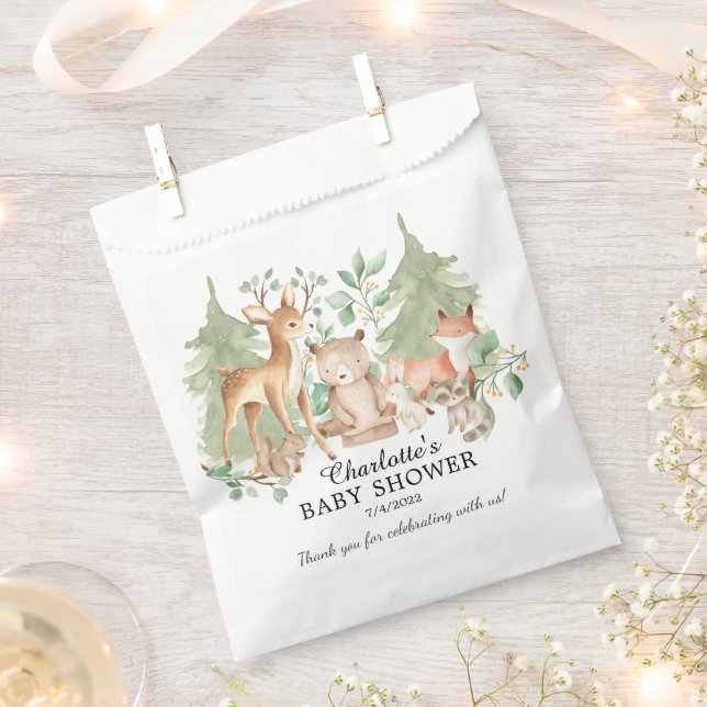 Waldlandfreunde neutrale Babydusche bevorzugen Tas Geschenktütchen (Ausgeschnitten)