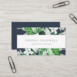 Waldlandgrün   Navy Blue Business Card Visitenkarte