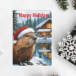 Waldlandhaus Weihnachtssee Biber Wasserfarbe Postkarte<br><div class="desc">Dieses Design kann in dem Bereich personalisiert werden, der durch das Ändern des Fotos und/oder Textes zur Verfügung gestellt wird. Sie können auch angepasst werden, indem Sie auf Vorlage personalisieren klicken und dann auf die Schaltfläche klicken, um weitere Optionen anzupassen, um die Hintergrundfarbe zu löschen oder zu ändern, Text hinzuzufügen,...</div>
