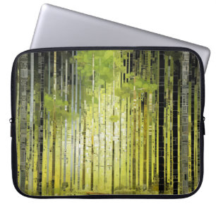 Waldlandschaft Art Deco Malerisches Mosaik Laptopschutzhülle