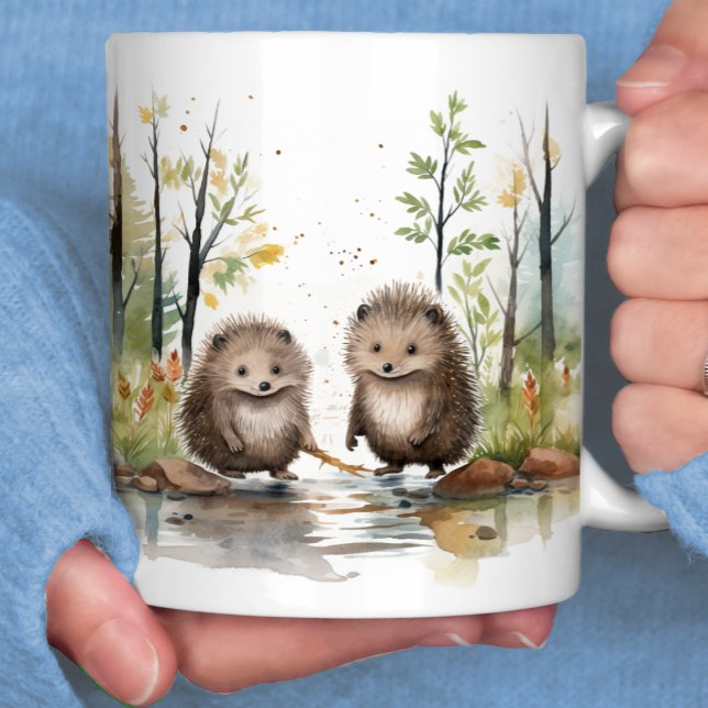 Waldlandschaft glückliche Sumpfporcupine Kaffeetasse (Von Creator hochgeladen)