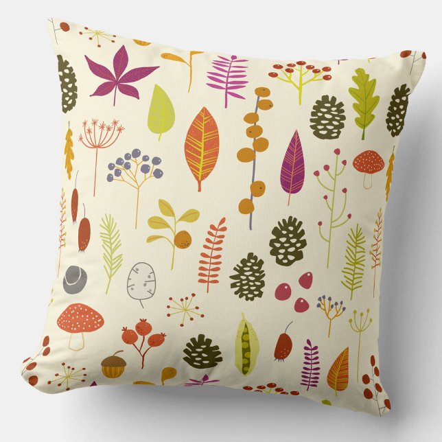Waldlandschaft Kissen (Autumn fall leaves pattern throw pillow)