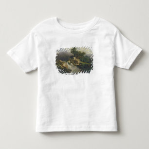 Waldlandschaft mit Wasserfall Kleinkind T-shirt