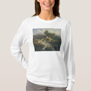 Waldlandschaft mit Wasserfall T-Shirt