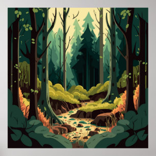 Waldlandschaft Poster