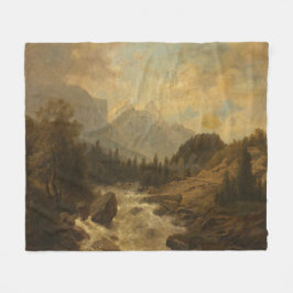 Waldlandschaft Szene (von Josef Kriehuber) Fleecedecke