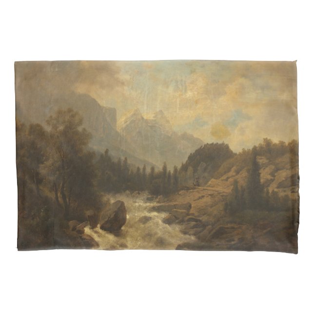 Waldlandschaft Szene (von Josef Kriehuber) Kissenbezug (Vorderseite-Links)
