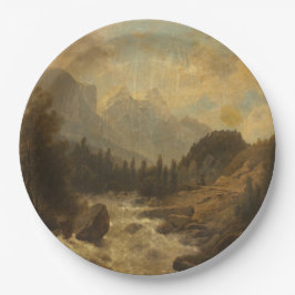 Waldlandschaft Szene (von Josef Kriehuber) Pappteller