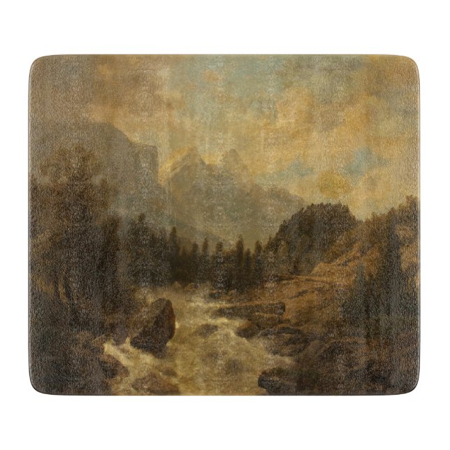 Waldlandschaft Szene (von Josef Kriehuber) Schneidebrett (Vorderseite)