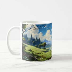 Waldlandschaft während der Frühjahrszeit Kaffeetasse