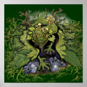 Waldlaub~Drache Kunstprint Poster
