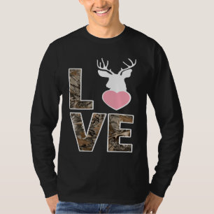 Waldlaub-Tarnung Liebt Jagen Hirsch T-Shirt