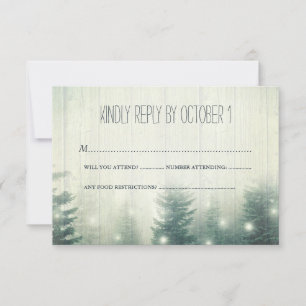 Waldlichter   Rustikale Hochzeit   RSVP Karte