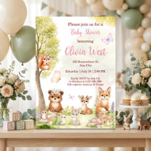 Waldmädchen-Baby-Party Waldtiere