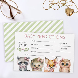 Waldmädchen süße Tiere Baby Shower Vorhersagen Briefpapier