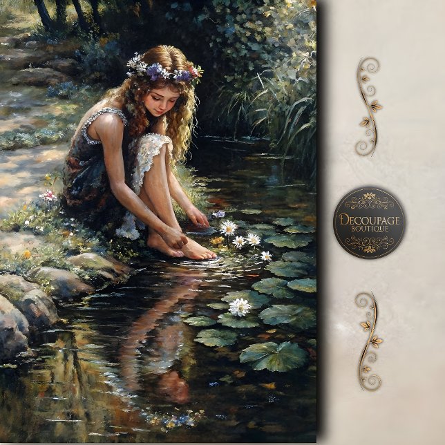 Waldmädchen von Stream Decoupage Seidenpapier (Woodland Girl by Stream Decoupage Tissue Paper)