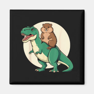 Waldmurmeltier Dinosaurier T-Rex Lustiger Humor Ti Magnet