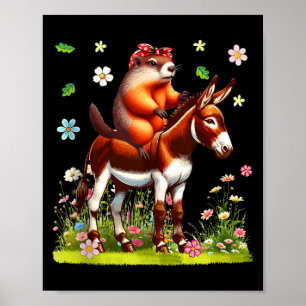 Waldmurmeltier Fliege Reitender Esel Farmer Liebha Poster