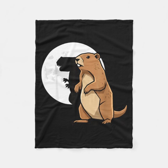 Waldmurmeltier Schatten Dinosaurier Handpuppe Glüc Fleecedecke (Vorderseite)
