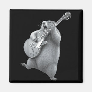 Waldmurmeltier spielt Gitarre Rock Frohen Murmelti Magnet
