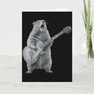 Waldmurmeltier spielt Gitarre Rock Frohen Waldmurm Karte