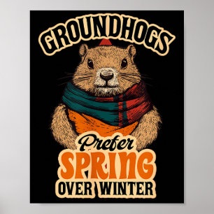 Waldmurmeltiere bevorzugen Frühling statt Winter G Poster
