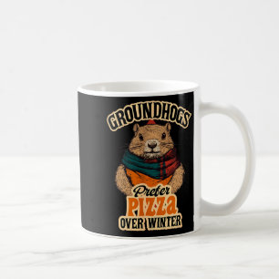 Waldmurmeltiere bevorzugen Pizza gegenüber Winter- Kaffeetasse