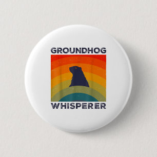 Waldmurmeltierflüsterer Retro Vintage Woodchuck Ti Button