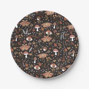 Waldmushrooms Papier-Teller Pappteller