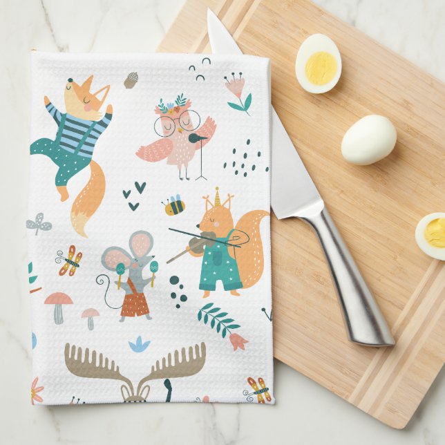 Waldmusikband Geschirrtuch (Viertel Falte)