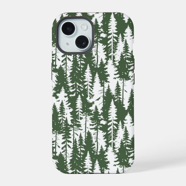 Waldmuster iPhone 15 Hülle (Rückseite)