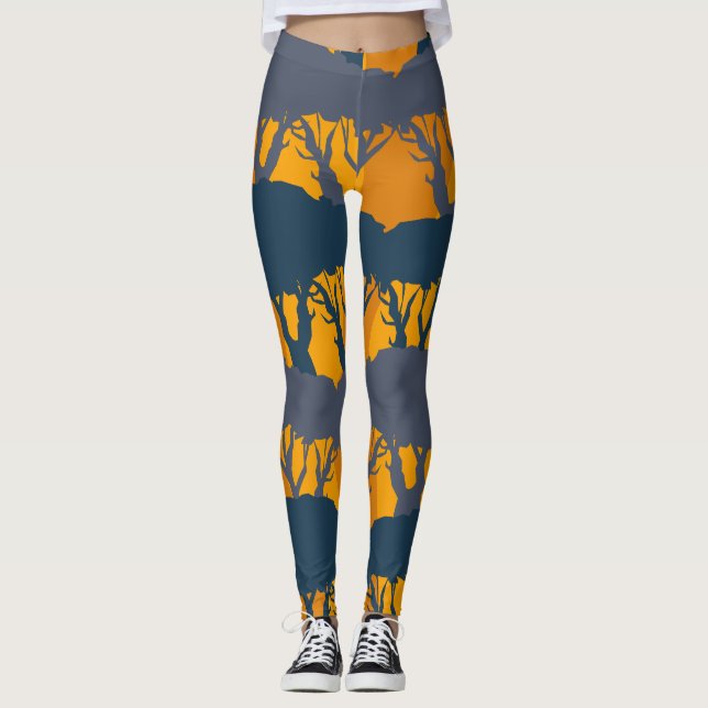 Waldmuster-Silhouette Leggings (Vorderseite)