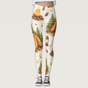 Waldnacht-Camping-Muster-Leggings Leggings