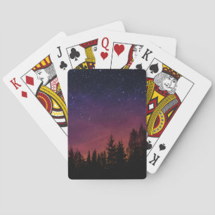 Waldnacht Himmel Natur mit Sternenhafter Waldszene Spielkarten