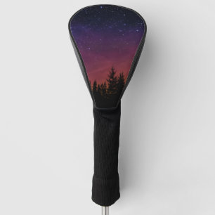 Waldnacht-Himmelsnatur mit sternenklarer Waldszene Golf Headcover
