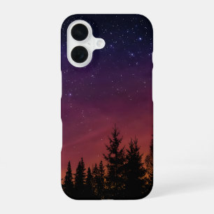 Waldnacht-Himmelsnatur mit sternenklarer Waldszene iPhone 16 Hülle