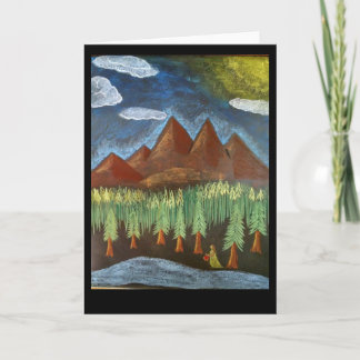 Waldorf inspirierte Kunst-Karte: Dame im Holz Karte