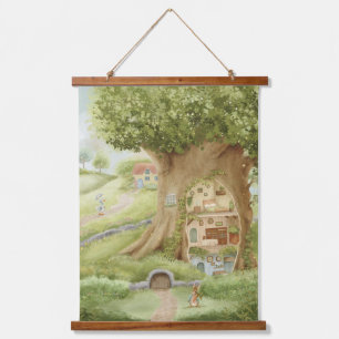 Waldorf Whimsical Kinderzimmer-Nursery-Dekor Wandteppich Mit Holzrahmen