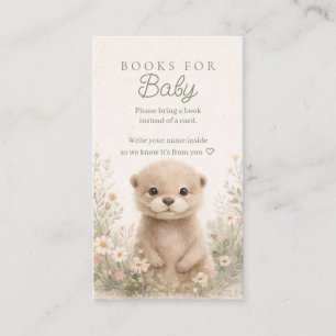 Waldotter-Baby-Shower-Bücher für Baby-Einlage Visitenkarte