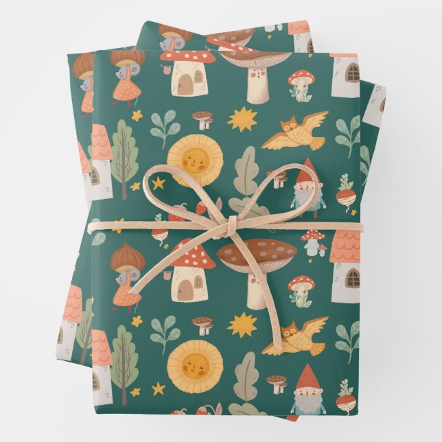 Waldpilz Geschenkpapier Set (Beispiel)