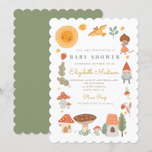 Waldpilz Kinderdusche Einladung