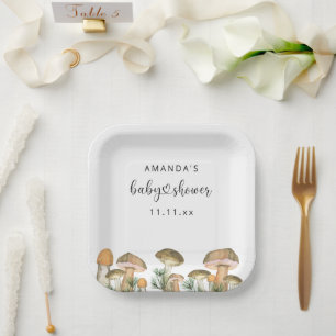 Waldpilze Baby Shower  Pappteller