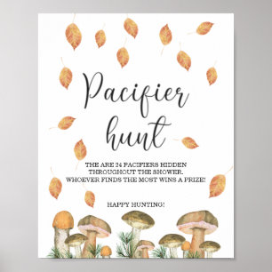 Waldpilze - Schnuller Jagd Baby Shower Spiel Poster