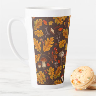 Waldpilze und Herbstflora in Braun Milchtasse