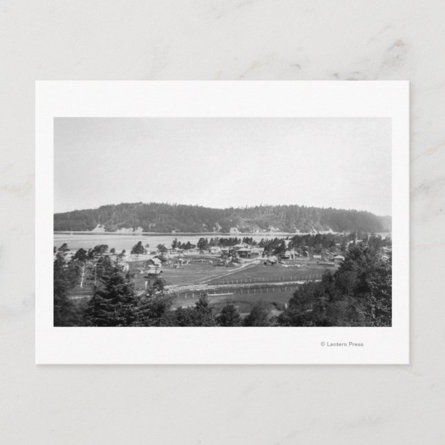 Waldport, Oregon Town View mit Blick nach Norden Postkarte (Vorderseite)