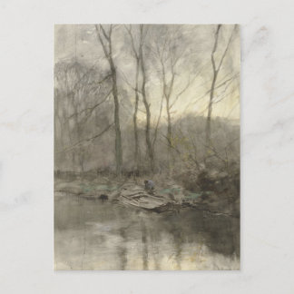 Waldrand Wasser, anton mauve Postkarte