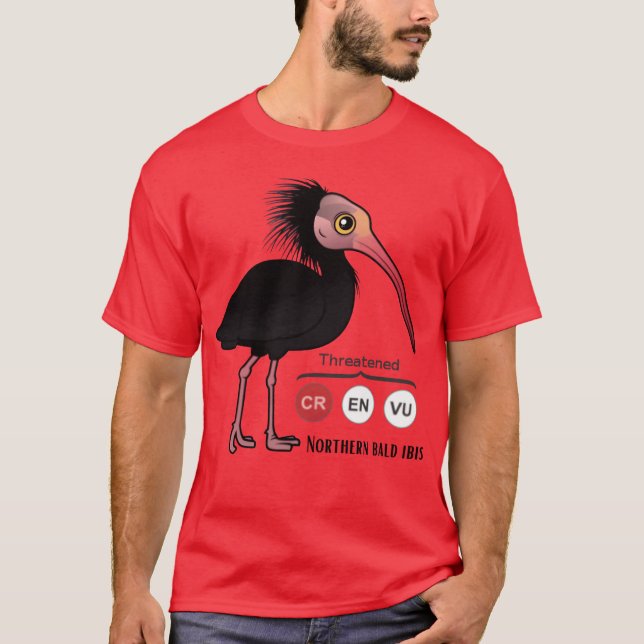 Waldrapp Kritisch gefährdeter Vogelfreund T-Shirt (Vorderseite)