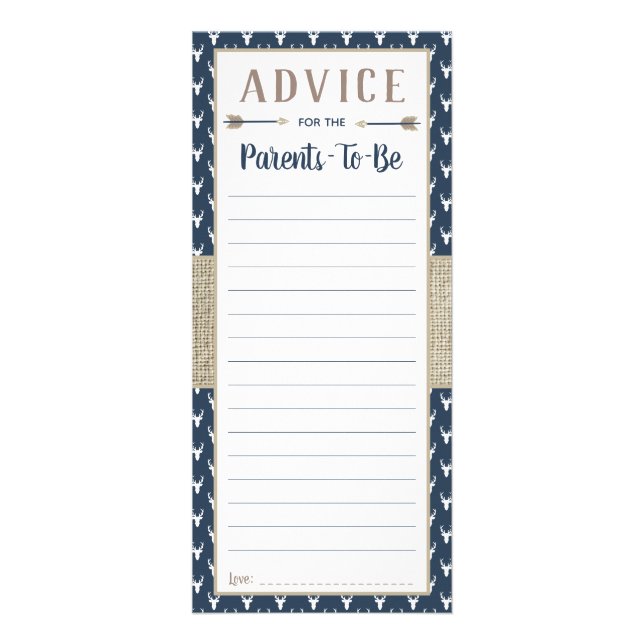 Waldratenkarte, Kinderdusche, Burlap Werbekarte (Vorne)