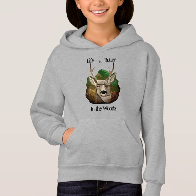 Waldrealistisches Leben besser in der Holzmalerei Hoodie (Vorderseite)